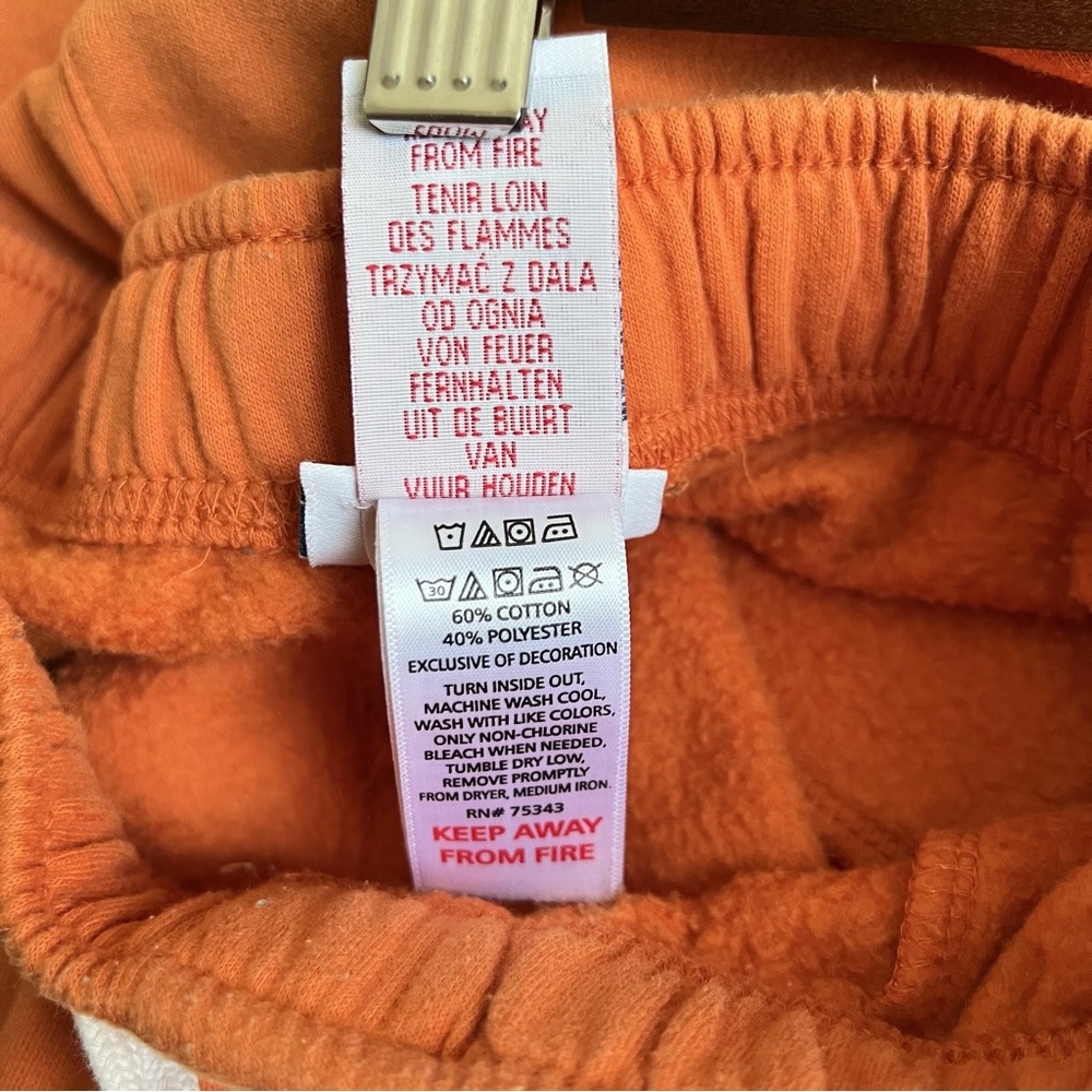 Orange Drawstring Terry Shorts - Picture 6 of 6
